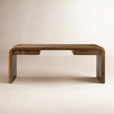 70" Burl Oak Writing Desk