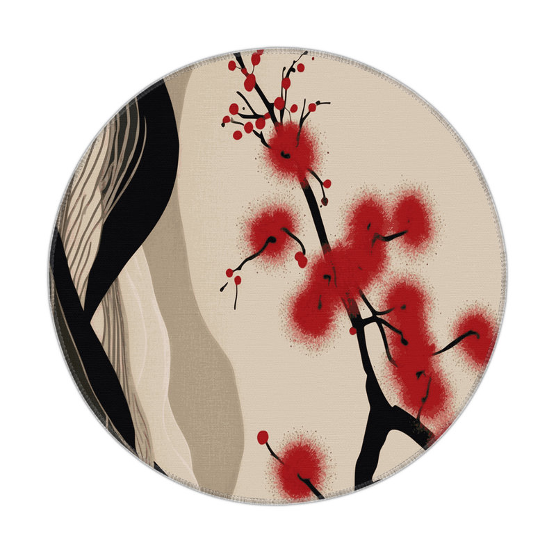 Blushing Waves Indoor And Outdoor Area Rug, Round 5'
