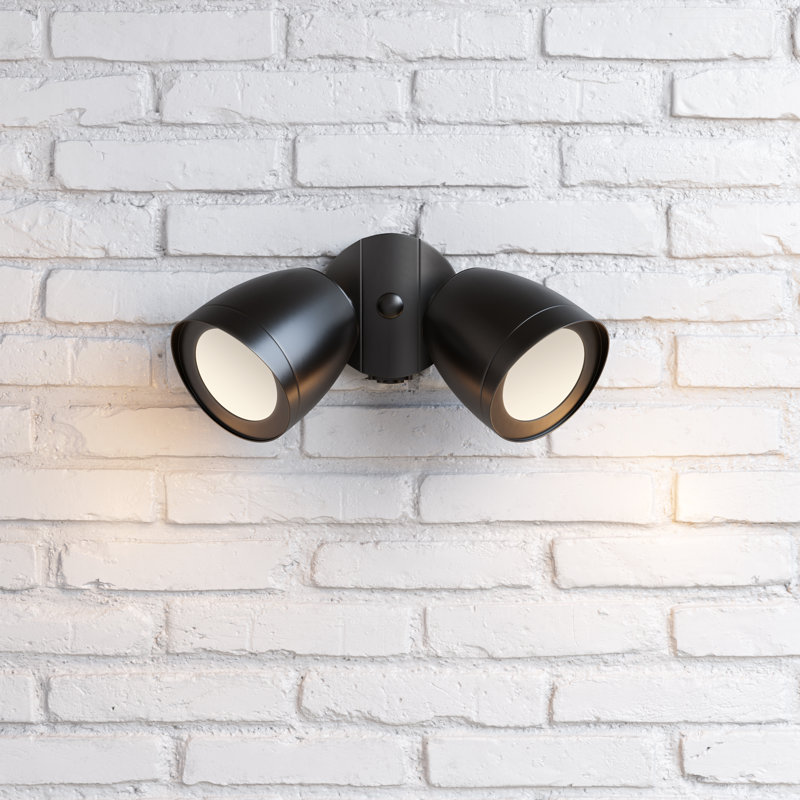 Projecteur extérieur de sécurité à DEL 20 fils à 2 têtes câblées, Noir thermolaqué