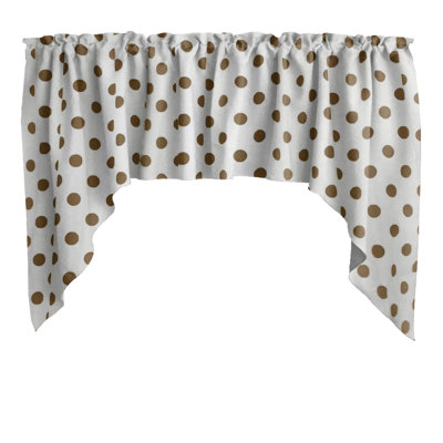 Cantonnière à pois en mélange de coton l 58 po