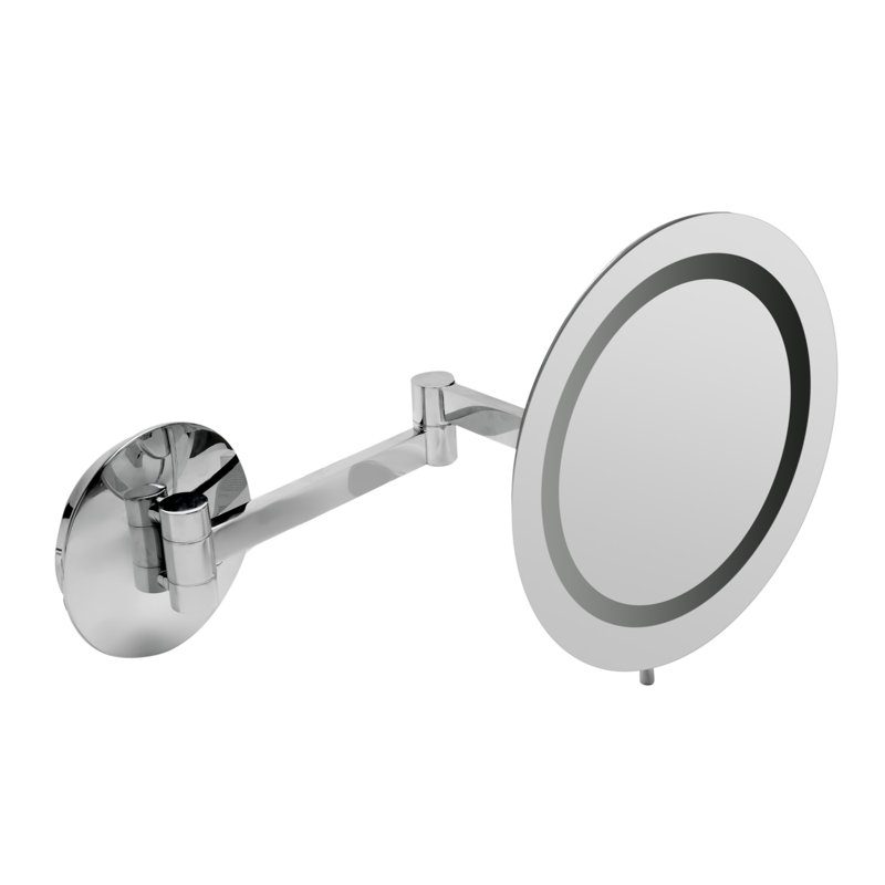 Flat Wall Mirror, Polished Chrome