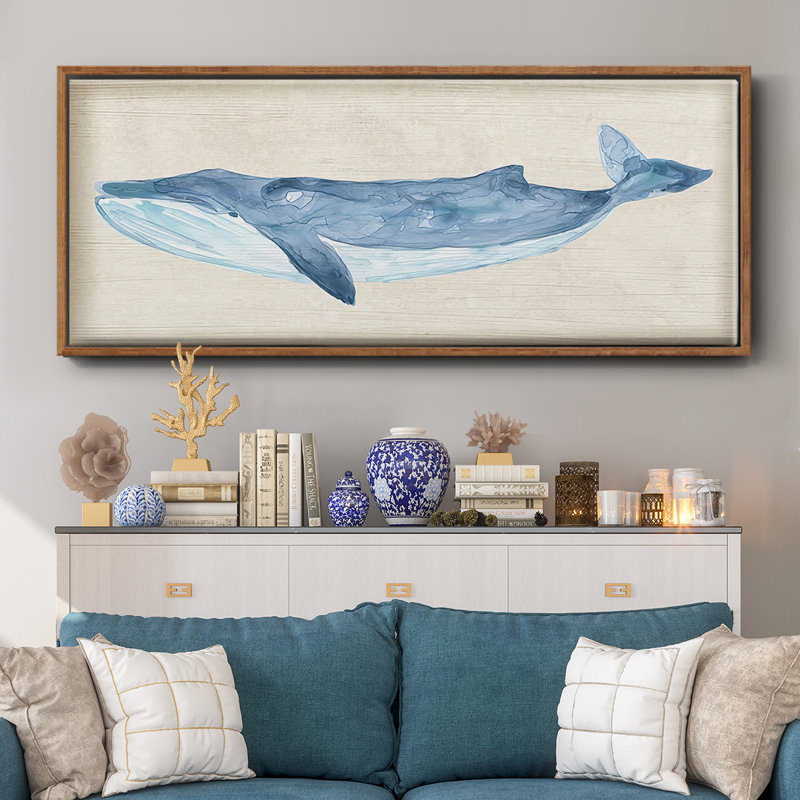 Rustic Whale II- Framed Canvas
