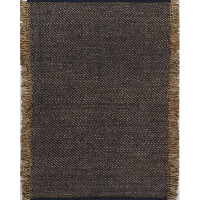 Tapis bleu en fibres naturelles Momeni Clara 10 po x 14 po, Rectangle 3 pi x 5 pi