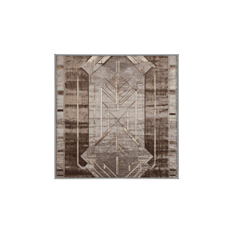 Tapis gris soyeux et moelleux, Carré 3 pi