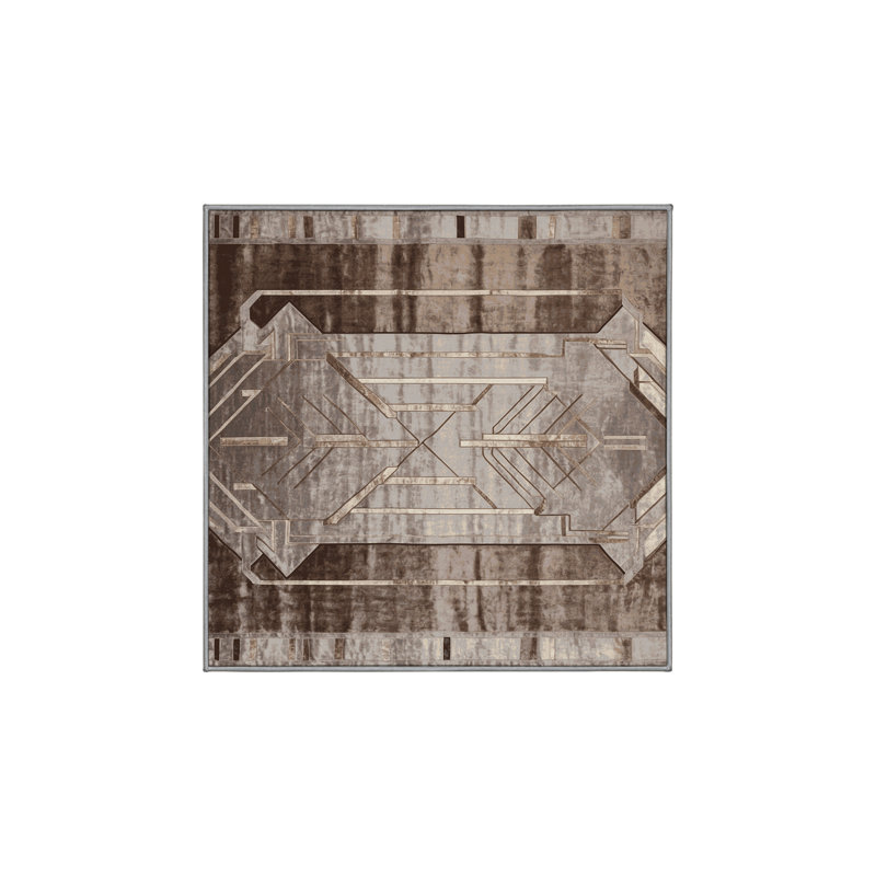Tapis gris soyeux et moelleux, Carré 7 pi