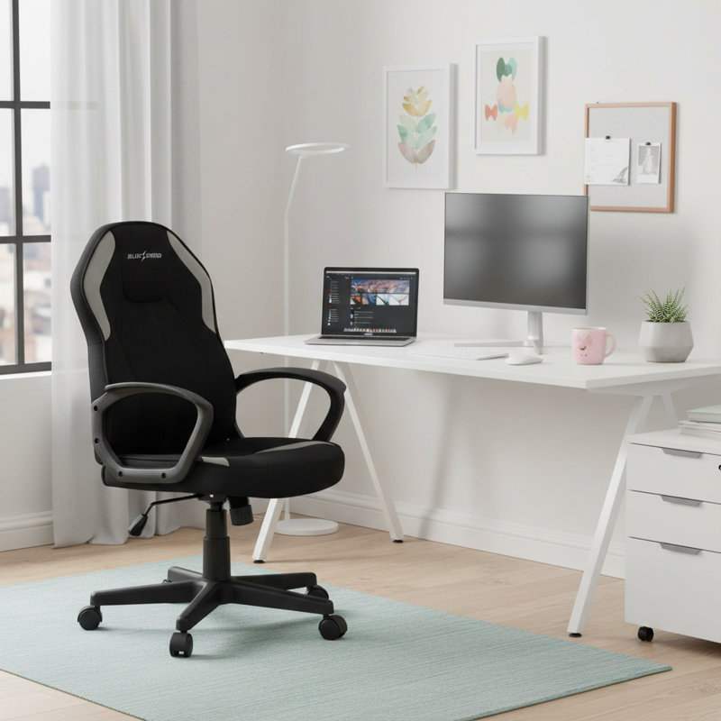 Chaise de bureau ergonomique réglable en filet avec support lombaire et tissu technique