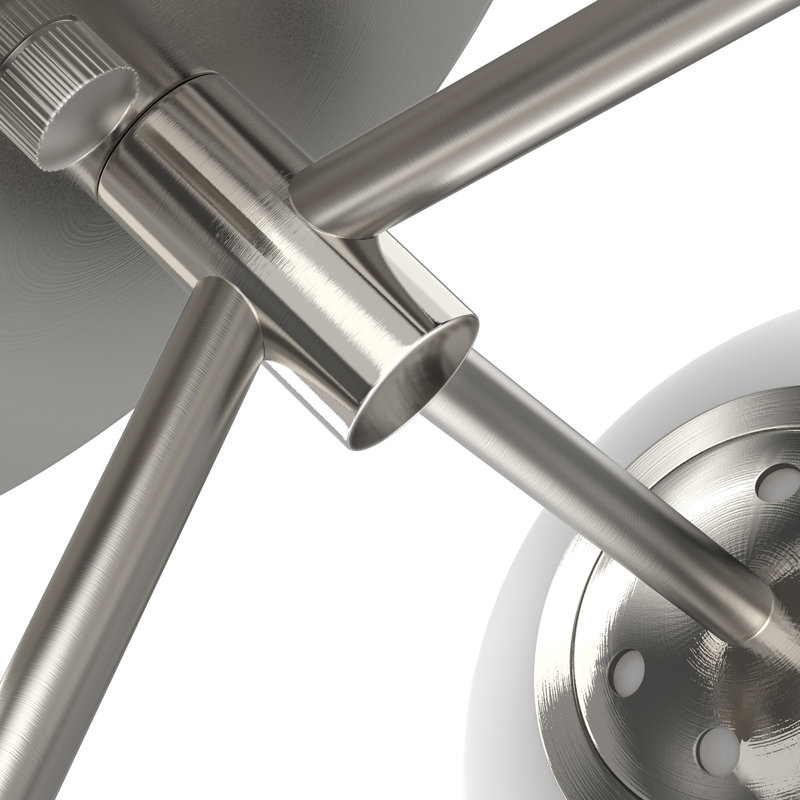 Plafonnier semi-encastré 17 po 3 lumières, Nickel brossé