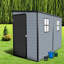 Grand cabanon de jardin en résine de 122 x 244 cm avec espace de rangement, structure en acier de 14 mm, remise de jardin moderne