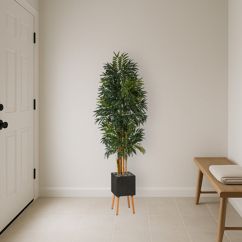 Phoenix Artificial Palm Tree in Black Planter with Stand