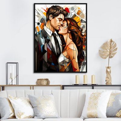 Portrait de couple abstrait en mosaïque