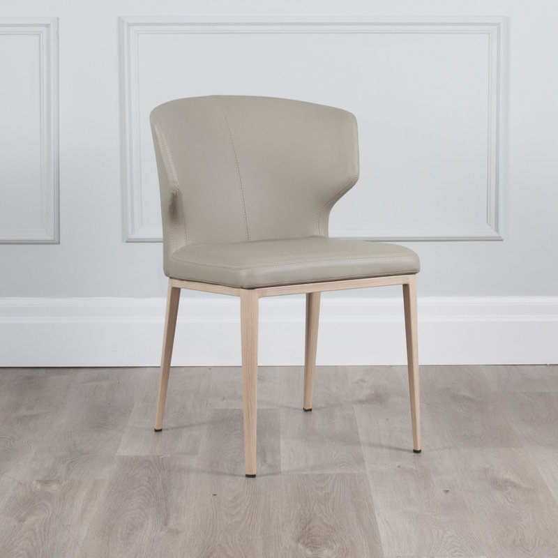 Chaise d'appoint rembourrée Belby, Taupe, Brun clair
