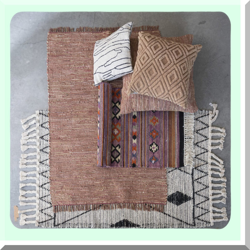 Abstract Design Cotton Throw & Pillow Set