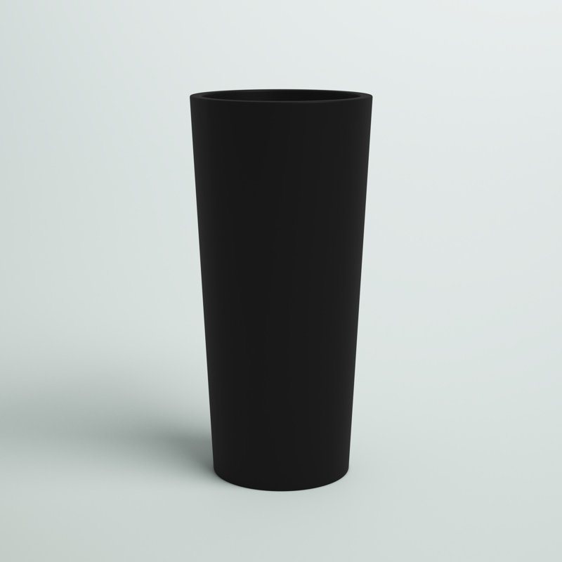 Sonoma Tall Round Cylinder Planter, 26" H x 13" W x 13" D, Black