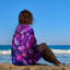 Serviette de plage mauve à motif floral, serviette légère en microfibre à séchage rapide sans sable pour piscine, plage, douche, source chaude, yoga, voyage, 50 x 60 po
