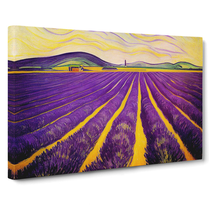 Sublime Lavender Flower Field - Wrapped Canvas