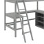 Lit mezzanine simple avec tablettes et bureau