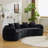 Black Curved Compressed Sofa, Creative Nordic-Style Design For Living Room, Comfortable, Soft And Suitable For Multiple Scenarios-1835327524