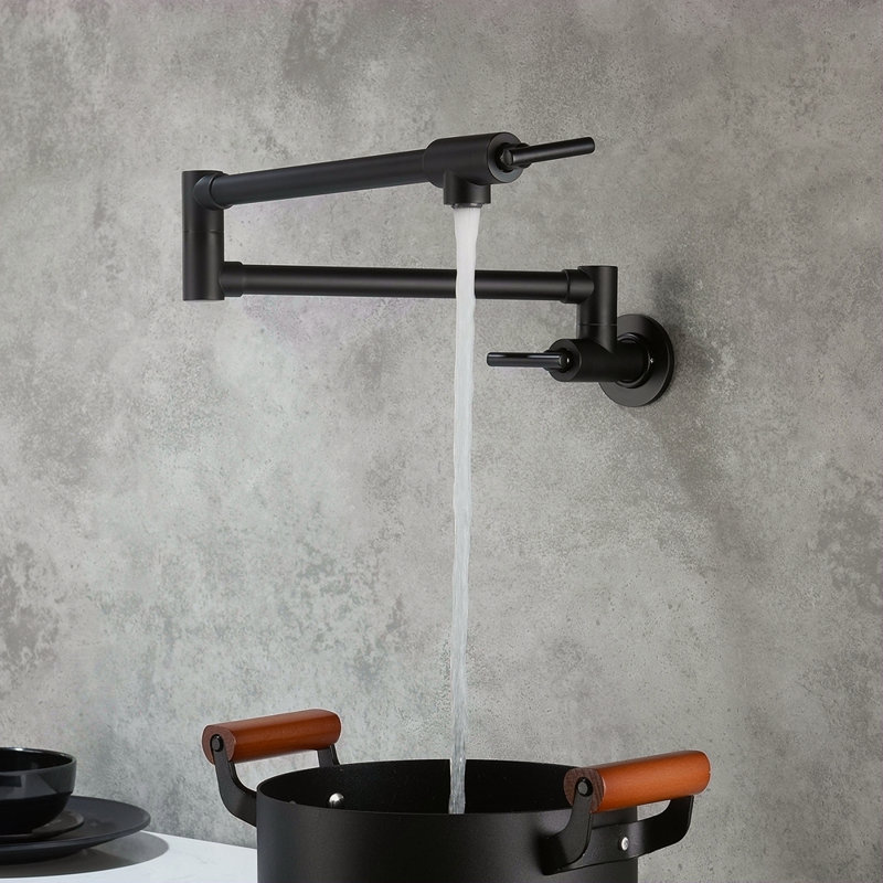 Robinet remplisseur de pot mural, Noir mat