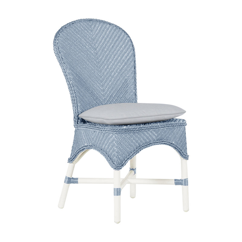 Chaise d'appoint d'extérieur Savoy N-Dura, Trépointe, Naturel / Blanc, Lin chambray