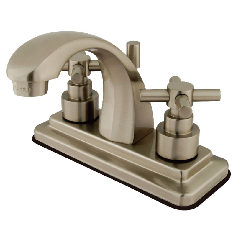Tampa Centerset Bathroom Faucet with Drain Assembly, Satin Nickel