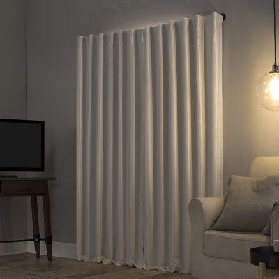 Faux Dupioni Silk Thermal Extreme 100% Blackout Back Tab Curtain Panel