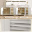 HOMCOM Industrial Kitchen Sideboard with Open Shelf & 2 Cabinets, White