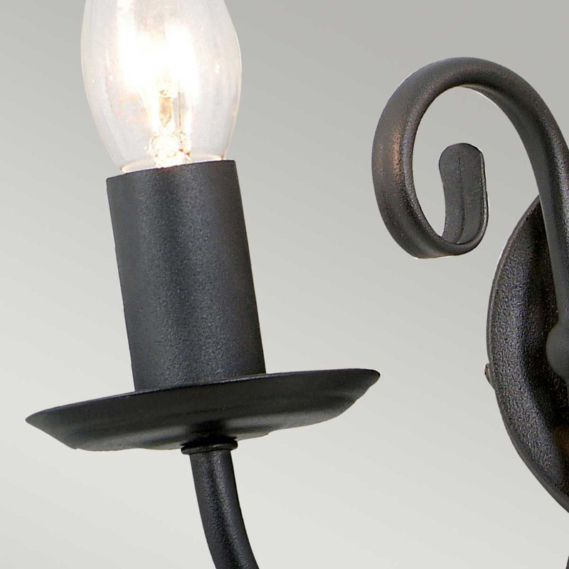 Wannamaker Candle Wall Light, Black
