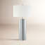 Lampe de table haute de 29,5 po avec abat-jour en tissu en nickel poli / blanc York-844269818