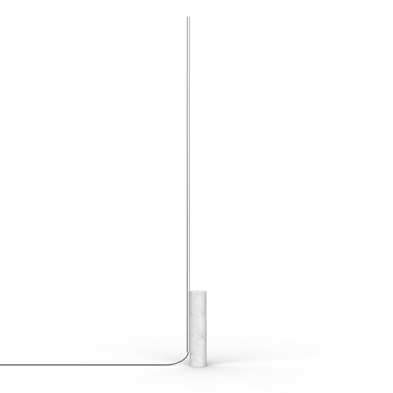 Lampe sur pied 63 po T.O, Blanc Carrara / chrome