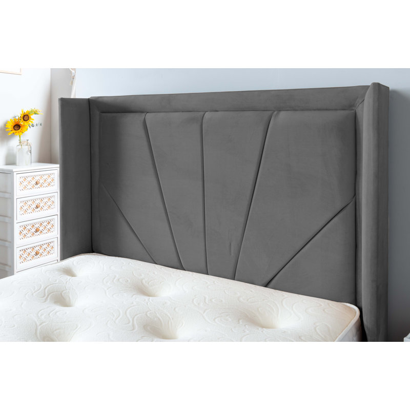 Alejandria Upholstered Ottoman Storage Bed with Mattress, Super King (6'), Steel