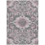 Tapis intérieur lavable damassé rose et gris anthracite 9 pi x 12 pi