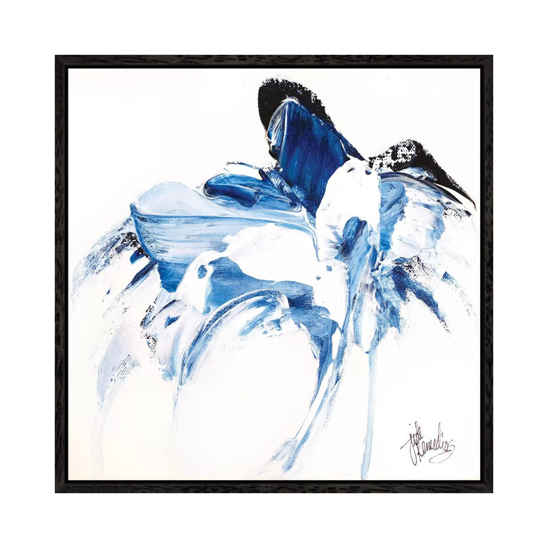 Tangled Blue III by Jude Remedios - Painting on Canvas, Black Framed, 66.04cm H x 66.04cm W x 3.81cm D
