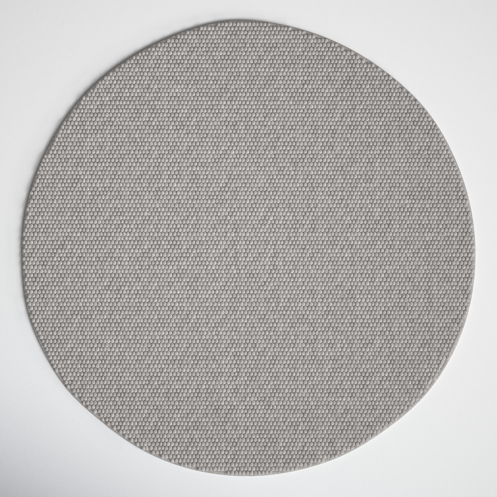 Elle Silver Hand-Woven Wool Rug, Round 12'