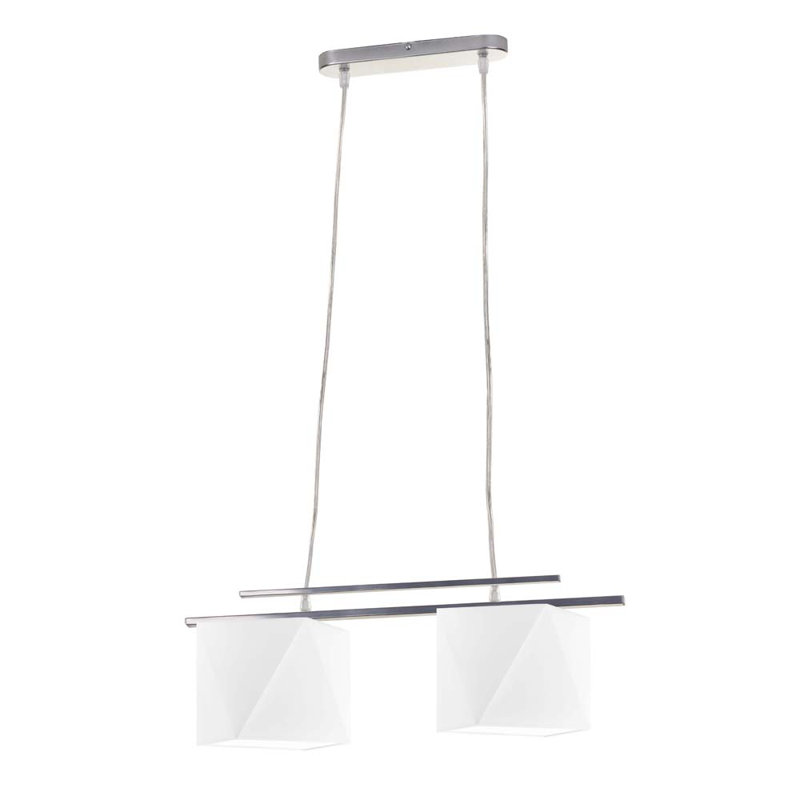 Dendall 2 - Light Kitchen Island Pendant, White, Chrome