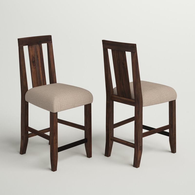 Kaicey Upholstered Counter Stool with Solid Wood Frame