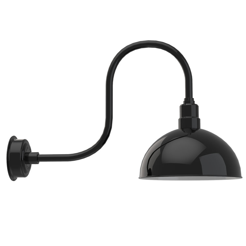 Luminaire de grange d’extérieur à del Dipkarpaz, H 9 po x l 14 po x P 17 po, Noir
