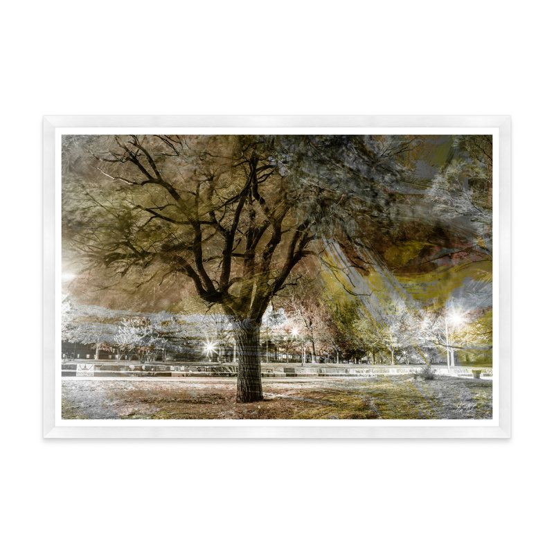 Parc en bronze, Cadre blanc, H 35,5 po x l 54,75 po x P 1,5 po