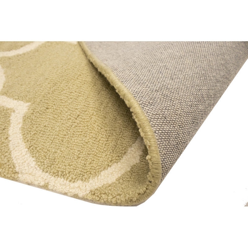 Tapis beige en laine touffeté à la main Trellis