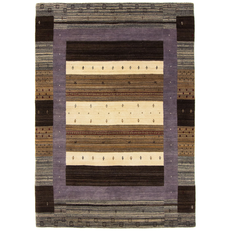 Geometric Wool Hand Woven Area Rug, Rectangle 120 x 170cm