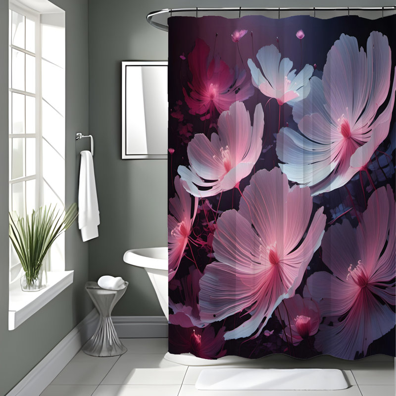 Rideau de douche Floral, H 83 po x l 70 po