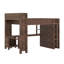 Lit mezzanine en bois avec garde-robe et bureau, tête de lit avec rangement et port USB-120935125