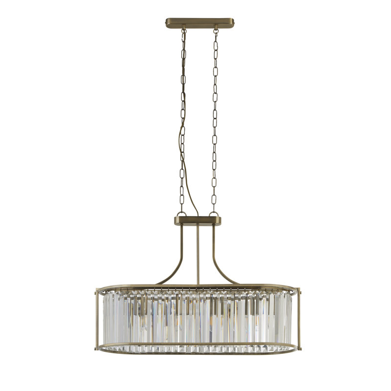 Amya 5-Light Kitchen Island Chandelier, Antique Brass