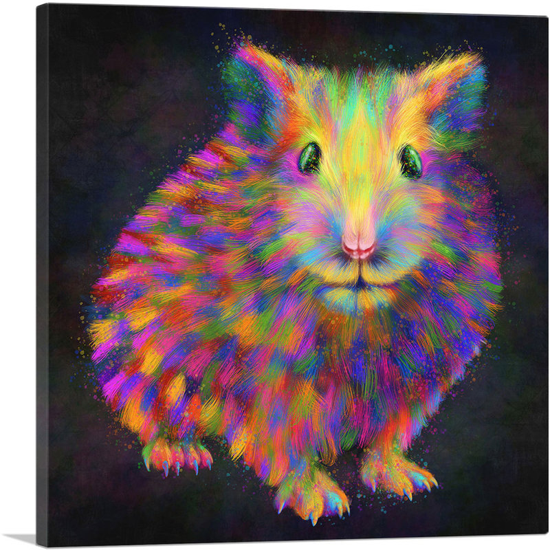 " Hamster " Painting Print, 12" H x 12" W x 1.5" D