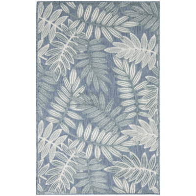 Lakesha 2'8" x 4' Blue Modern Rug