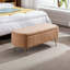 Banc de rangement avec repose-pieds avec fausse fourrure et pieds dorés