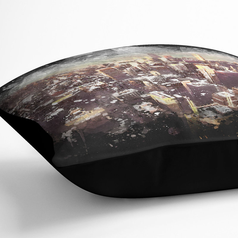 Square Throw Cushion, 40cm H x 40cm W x 15cm D, Black