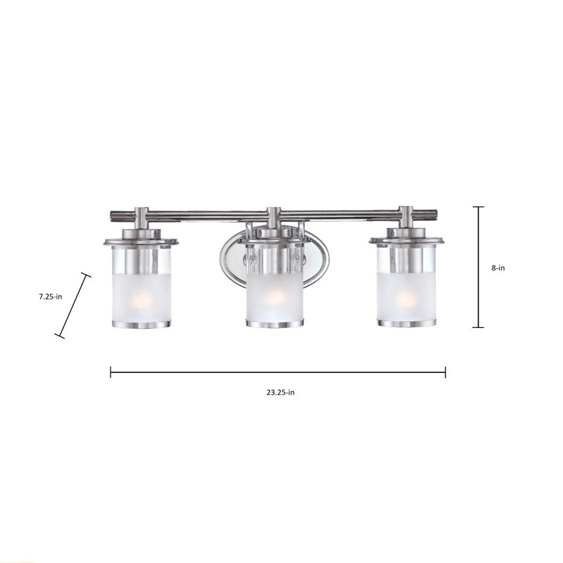 Davis 3 - Light Dimmable Vanity Light, Chrome