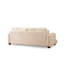 Élégant canapé 3 places, tissu beige | Dossier et accoudoirs détachables, 90,6 po x 41,3 po x 35,4 po | Structure en bois de hêtre et en bois aggloméré, 100% polyester, mousse souple 28 po, coussins portables, pieds élégants en noyer | Parfait po