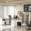 Classeur avec station de charge, table d'imprimante mobile, blanc