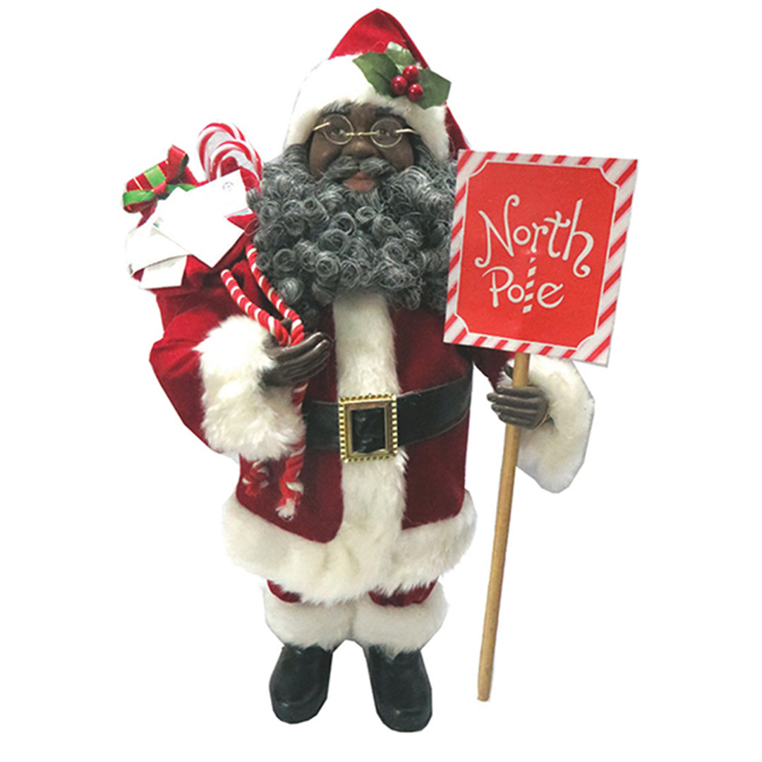 15" African American North Pole Santa Santa's Workshop